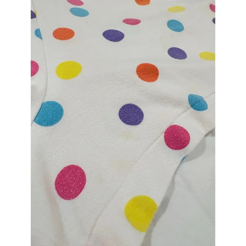 Vintage 90s Polka Dot Romper Girls Size Large 14-16